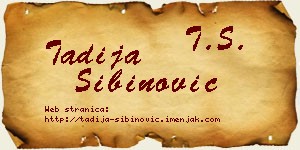 Tadija Sibinović vizit kartica